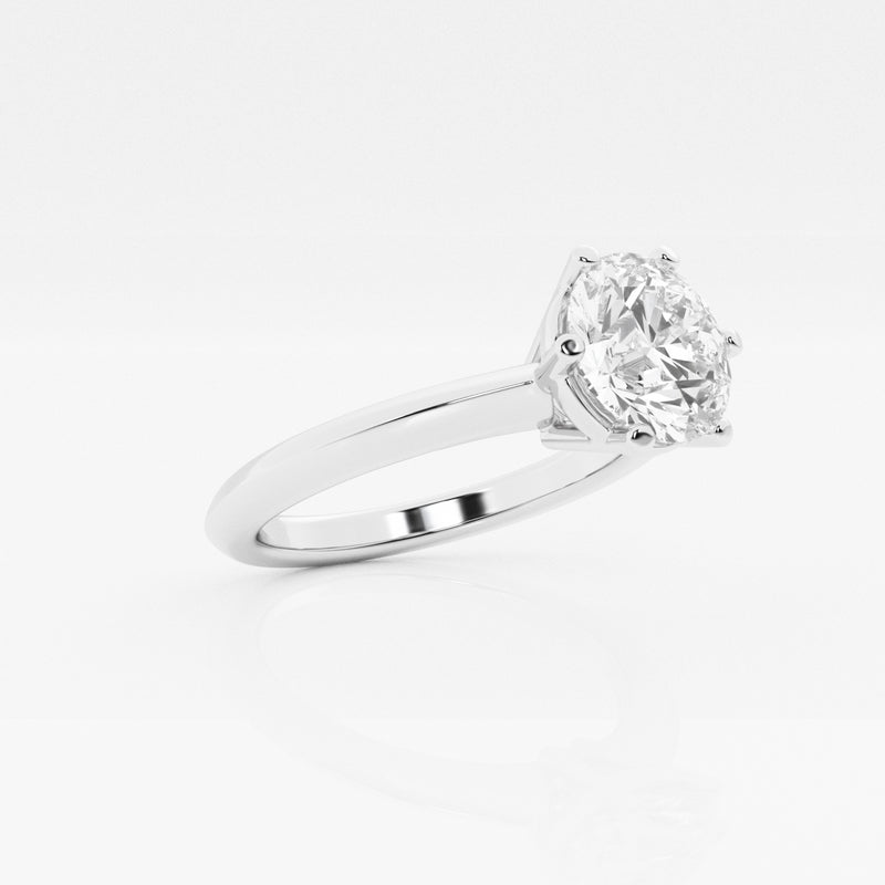 Solitaire Round Brilliant Engagement Ring in 18k white gold