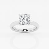 Solitaire cushion cut diamond engagement ring