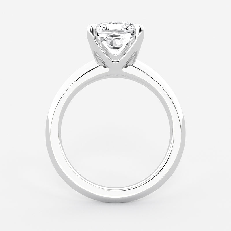 Solitaire cushion cut diamond engagement ring