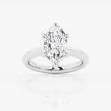 Solitaire marquise cut diamond engagement ring