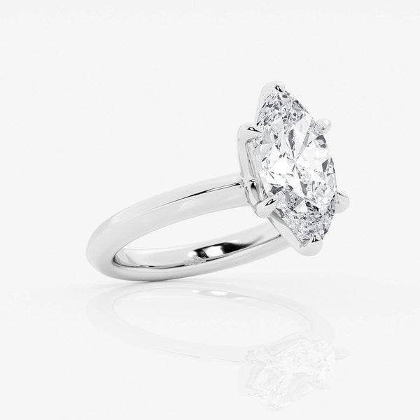 Solitaire marquise cut diamond engagement ring