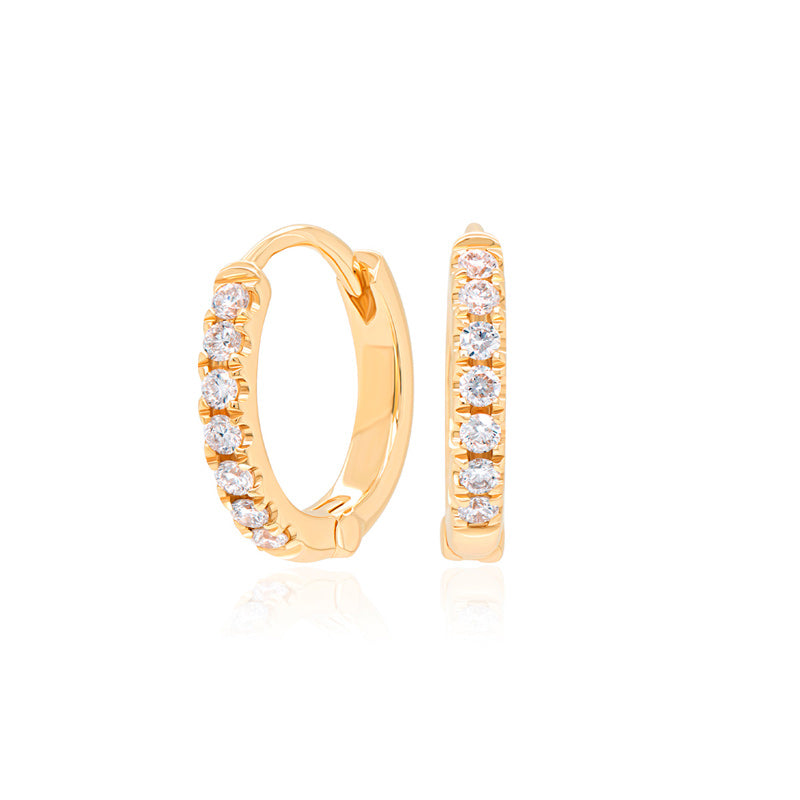 Huggie diamond earring hoop style