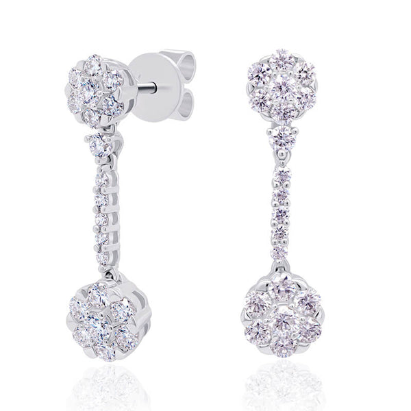 Diamond double drop earring