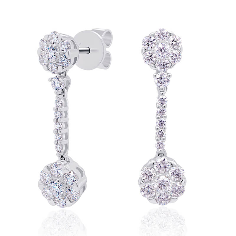 Diamond double drop earring