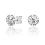 Halo round diamond stud earrings