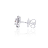 Halo round diamond stud earrings