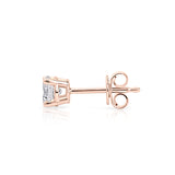 Solitaire round diamond stud earring