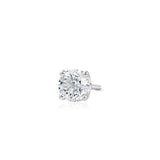 Solitaire round diamond stud earring