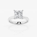 Solitaire princess cut diamond engagement ring