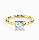 Solitaire princess cut diamond engagement ring