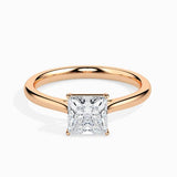 Solitaire princess cut diamond engagement ring