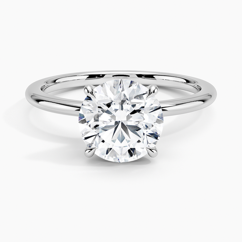 Solitaire Round Brilliant Engagement Ring in 18k white gold