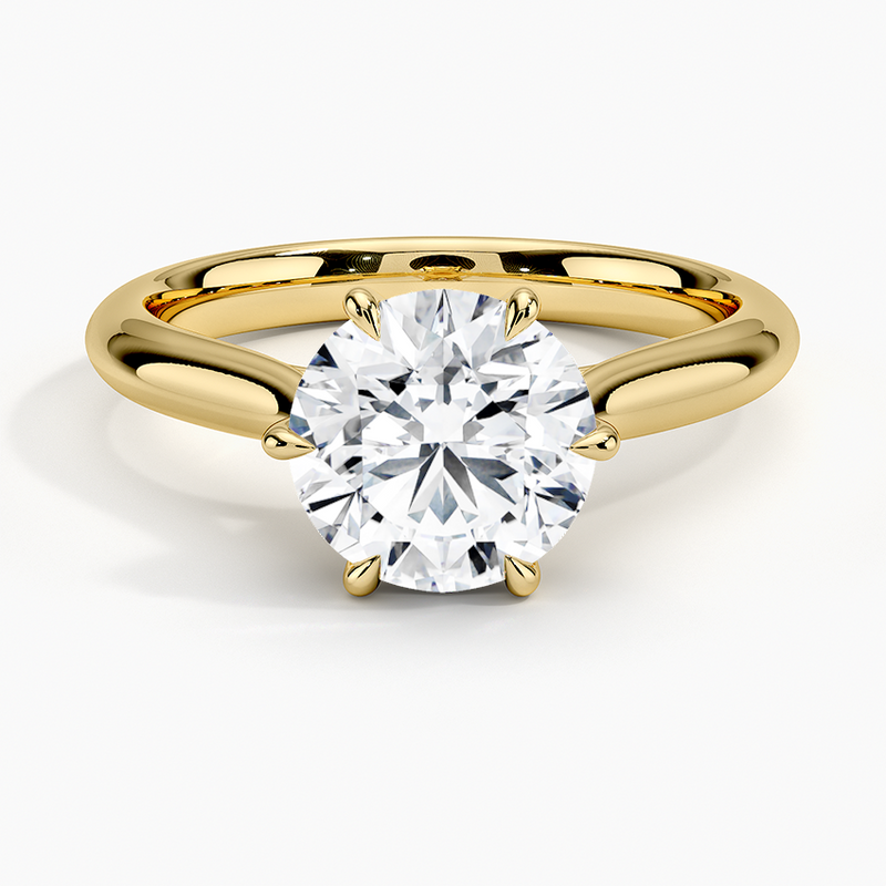 Solitaire Round Brilliant Engagement Ring in 18k white gold