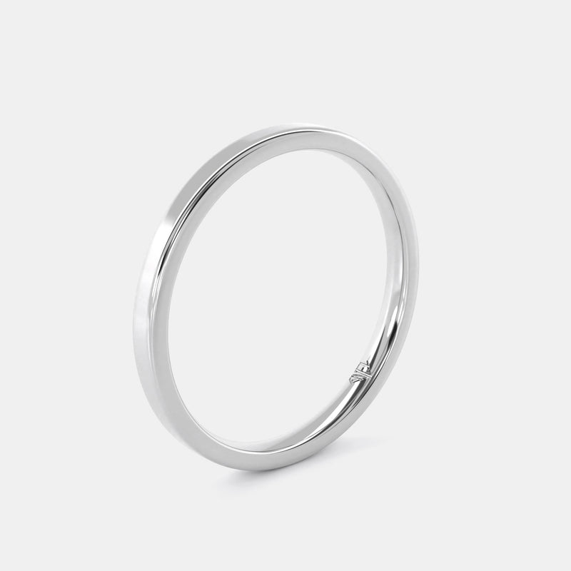 Flat Court Inner Rounded Wedding band