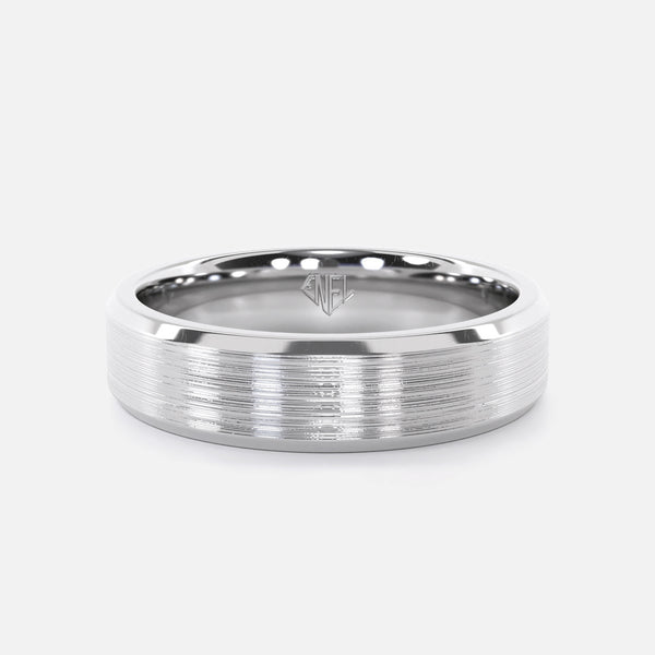 Flat Matte-Finished Wedding Ring with Tapered Edges