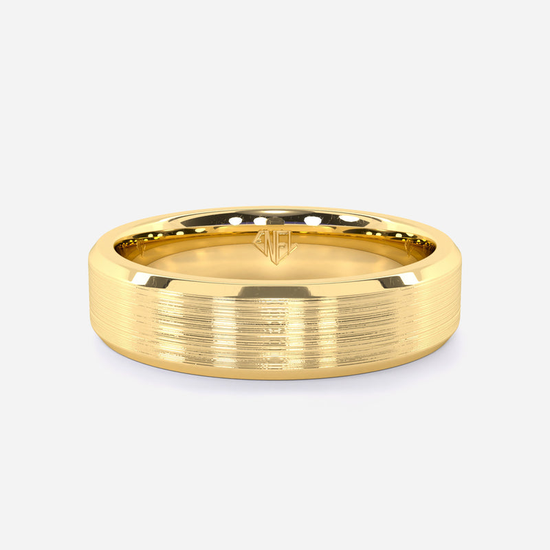 Flat Matte-Finished Wedding Ring with Tapered Edges