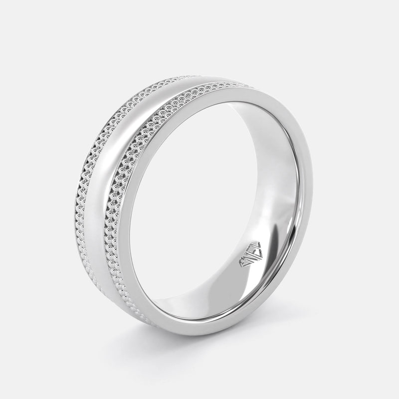 Double Milgrain Edge Wedding Ring