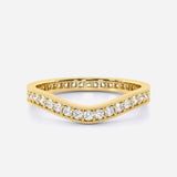 V-Shaped Diamond Matching Wedding Ring