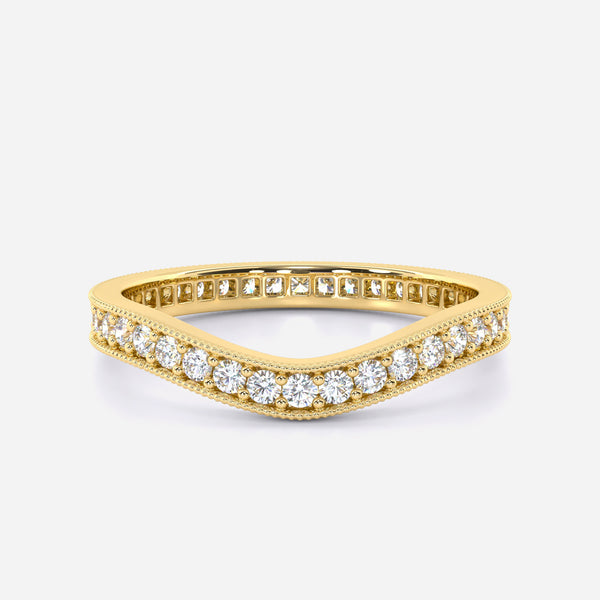 V-Shaped Diamond Matching Wedding Ring