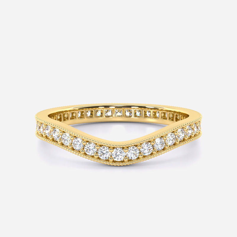 V-Shaped Diamond Matching Wedding Ring