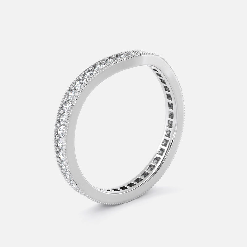 V-Shaped Diamond Matching Wedding Ring