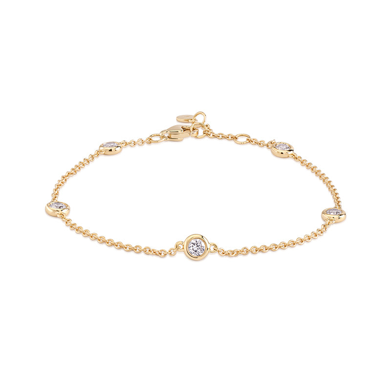 Bezel set diamond bracelet