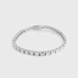 Emerald cut diamond tennis bracelet