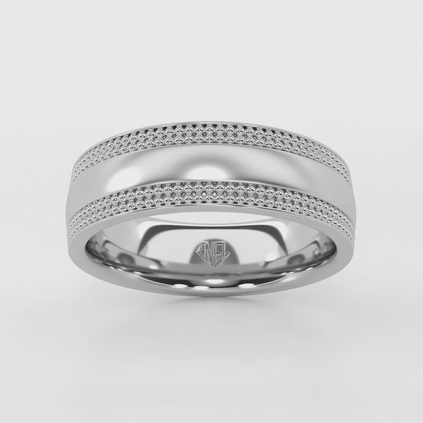 Double Milgrain Edge Wedding Ring