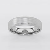 Flat Matte-Finished Wedding Ring with Tapered Edges