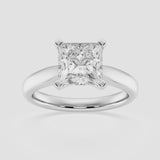 Solitaire princess cut diamond engagement ring