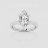 Solitaire marquise cut diamond engagement ring