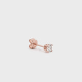 Solitaire round diamond stud earring