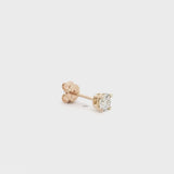 Solitaire round diamond stud earring