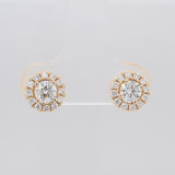 Halo round diamond stud earrings