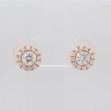 Halo round diamond stud earrings