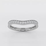 V-Shaped Diamond Matching Wedding Ring