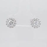 Halo round diamond stud earrings