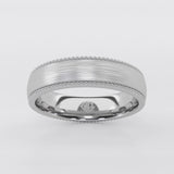 Brushed Milgrain Edge Wedding Band