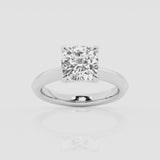 Solitaire cushion cut diamond engagement ring