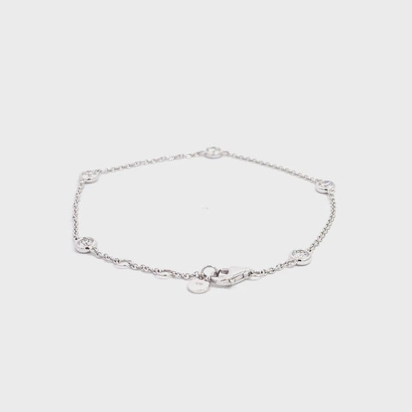 Bezel set diamond bracelet