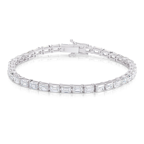 Emerald cut diamond tennis bracelet