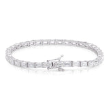 Emerald cut diamond tennis bracelet