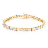 Emerald cut diamond tennis bracelet