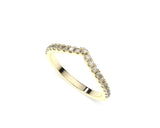 V-Shaped Diamond Matching Wedding Ring