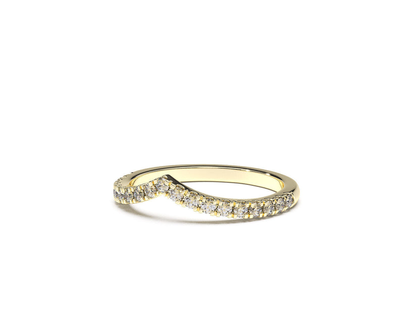 V-Shaped Diamond Matching Wedding Ring